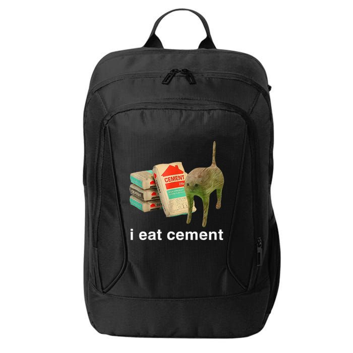 I Eat Cement Cursed Cat Funny Oddly Specific Dank City Backpack