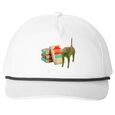 I Eat Cement Cursed Cat Funny Oddly Specific Dank Snapback Five-Panel Rope Hat