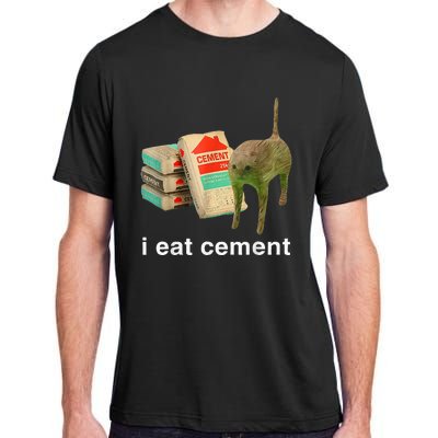 I Eat Cement Cursed Cat Funny Oddly Specific Dank Adult ChromaSoft Performance T-Shirt