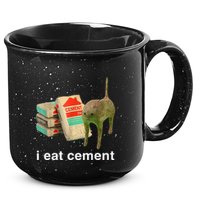 I Eat Cement Cursed Cat Funny Oddly Specific Dank 15oz Campfire Ceramic Mug