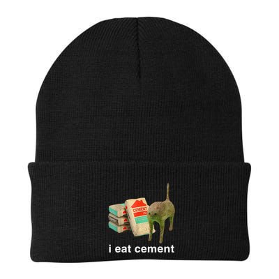I Eat Cement Cursed Cat Funny Oddly Specific Dank Beanie