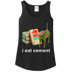 I Eat Cement Cursed Cat Funny Oddly Specific Dank Ladies Essential Tank