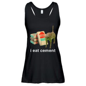 I Eat Cement Cursed Cat Funny Oddly Specific Dank Ladies Essential Flowy Tank