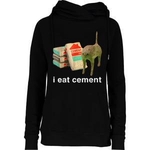 I Eat Cement Cursed Cat Funny Oddly Specific Dank Womens Funnel Neck Pullover Hood