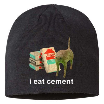 I Eat Cement Cursed Cat Funny Oddly Specific Dank Sustainable Beanie