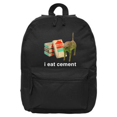 I Eat Cement Cursed Cat Funny Oddly Specific Dank 16 in Basic Backpack