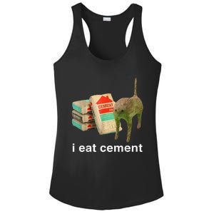 I Eat Cement Cursed Cat Funny Oddly Specific Dank Ladies PosiCharge Competitor Racerback Tank