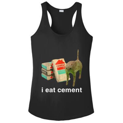 I Eat Cement Cursed Cat Funny Oddly Specific Dank Ladies PosiCharge Competitor Racerback Tank