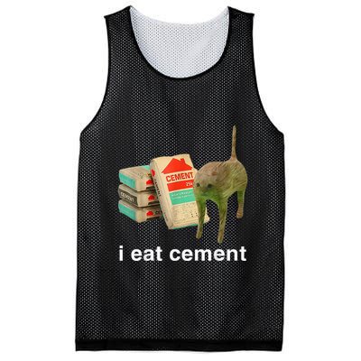 I Eat Cement Cursed Cat Funny Oddly Specific Dank Mesh Reversible Basketball Jersey Tank