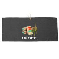 I Eat Cement Cursed Cat Funny Oddly Specific Dank Large Microfiber Waffle Golf Towel