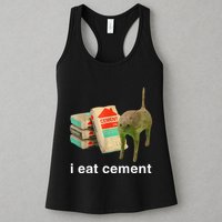 I Eat Cement Cursed Cat Funny Oddly Specific Dank Womens Tank Top