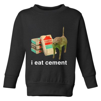 I Eat Cement Cursed Cat Funny Oddly Specific Dank Toddler Sweatshirt