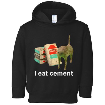 I Eat Cement Cursed Cat Funny Oddly Specific Dank Toddler Hoodie