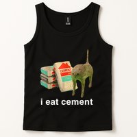 I Eat Cement Cursed Cat Funny Oddly Specific Dank Tank Top