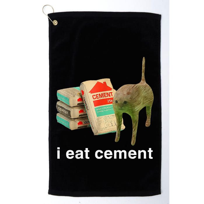 I Eat Cement Cursed Cat Funny Oddly Specific Dank Golf Towel