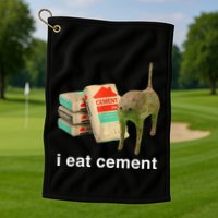 I Eat Cement Cursed Cat Funny Oddly Specific Dank Golf Towel