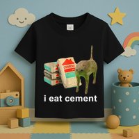 I Eat Cement Cursed Cat Funny Oddly Specific Dank Toddler T-Shirt
