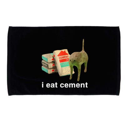 I Eat Cement Cursed Cat Funny Oddly Specific Dank Microfiber Hand Towel