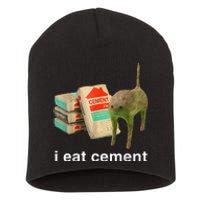 I Eat Cement Cursed Cat Funny Oddly Specific Dank Short Acrylic Beanie