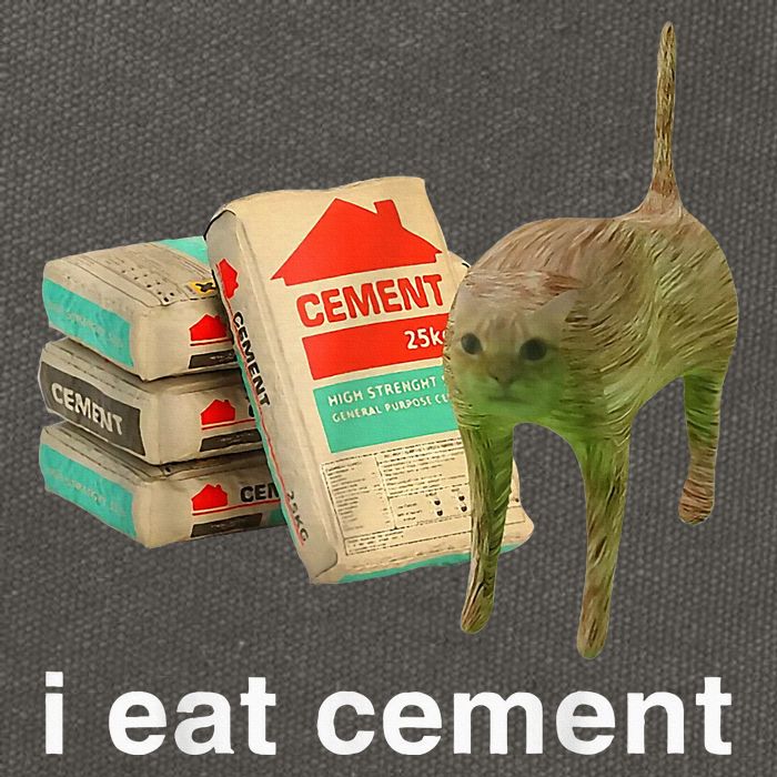 I Eat Cement Cursed Cat Funny Oddly Specific Dank Cotton Canvas Backpack
