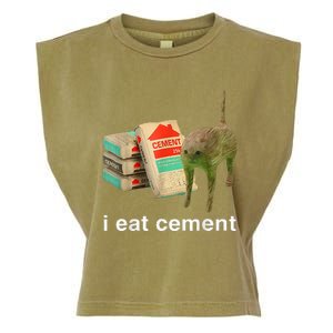 I Eat Cement Cursed Cat Funny Oddly Specific Dank Garment-Dyed Women's Muscle Tee