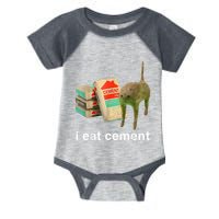 I Eat Cement Cursed Cat Funny Oddly Specific Dank Infant Baby Jersey Bodysuit