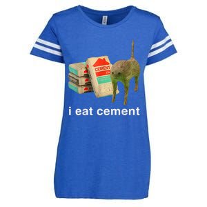 I Eat Cement Cursed Cat Funny Oddly Specific Dank Enza Ladies Jersey Football T-Shirt