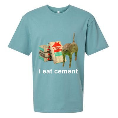 I Eat Cement Cursed Cat Funny Oddly Specific Dank Sueded Cloud Jersey T-Shirt