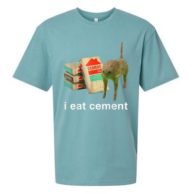 I Eat Cement Cursed Cat Funny Oddly Specific Dank Sueded Cloud Jersey T-Shirt