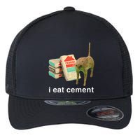 I Eat Cement Cursed Cat Funny Oddly Specific Dank Meme Flexfit Unipanel Trucker Cap