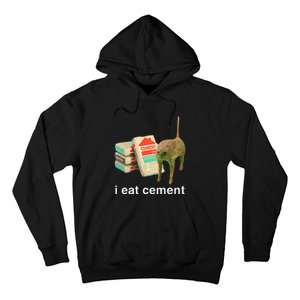 I Eat Cement Cursed Cat Funny Oddly Specific Dank Meme Hoodie