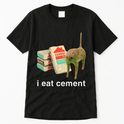 I Eat Cement Cursed Cat Funny Oddly Specific Dank Meme Tall T-Shirt
