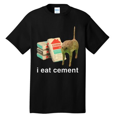 I Eat Cement Cursed Cat Funny Oddly Specific Dank Meme Tall T-Shirt