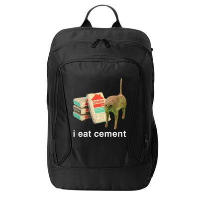 I Eat Cement Cursed Cat Funny Oddly Specific Dank Meme City Backpack