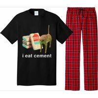 I Eat Cement Cursed Cat Funny Oddly Specific Dank Meme Pajama Set