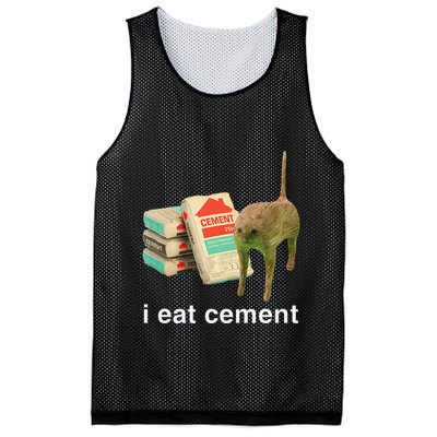 I Eat Cement Cursed Cat Funny Oddly Specific Dank Meme Mesh Reversible Basketball Jersey Tank
