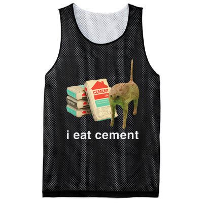 I Eat Cement Cursed Cat Funny Oddly Specific Dank Meme Mesh Reversible Basketball Jersey Tank