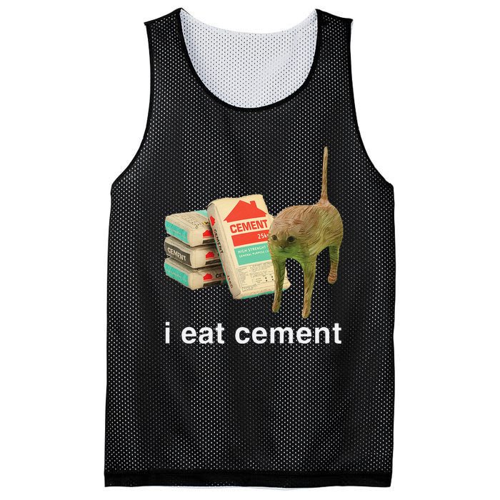 I Eat Cement Cursed Cat Funny Oddly Specific Dank Meme Mesh Reversible Basketball Jersey Tank