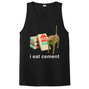 I Eat Cement Cursed Cat Funny Oddly Specific Dank Meme PosiCharge Competitor Tank