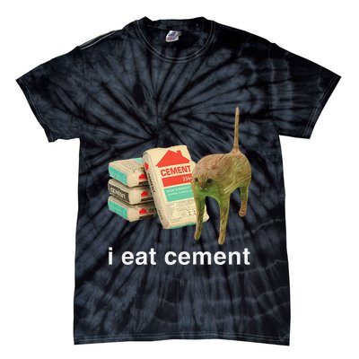 I Eat Cement Cursed Cat Funny Oddly Specific Dank Meme Tie-Dye T-Shirt