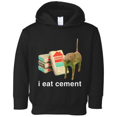 I Eat Cement Cursed Cat Funny Oddly Specific Dank Meme Toddler Hoodie