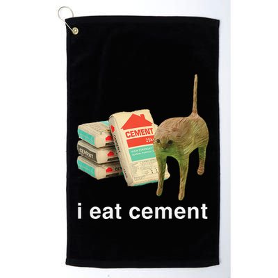 I Eat Cement Cursed Cat Funny Oddly Specific Dank Meme Golf Towel
