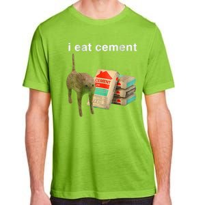 I Eat Cement Cursed Cat Funny Oddly Specific Dank Meme Adult ChromaSoft Performance T-Shirt