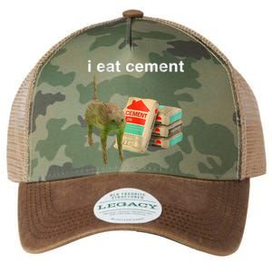 I Eat Cement Cursed Cat Funny Oddly Specific Dank Meme Legacy Tie Dye Trucker Hat