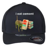 I Eat Cement Cursed Cat Funny Oddly Specific Dank Meme Flexfit Unipanel Trucker Cap