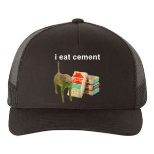 I Eat Cement Cursed Cat Funny Oddly Specific Dank Meme Yupoong Adult 5-Panel Trucker Hat