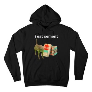 I Eat Cement Cursed Cat Funny Oddly Specific Dank Meme Hoodie