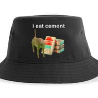 I Eat Cement Cursed Cat Funny Oddly Specific Dank Meme Sustainable Bucket Hat