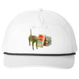 I Eat Cement Cursed Cat Funny Oddly Specific Dank Meme Snapback Five-Panel Rope Hat