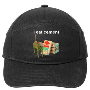 I Eat Cement Cursed Cat Funny Oddly Specific Dank Meme 7-Panel Snapback Hat